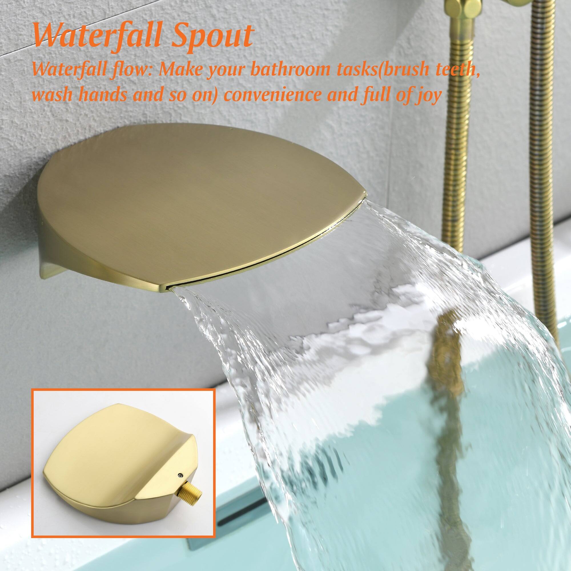 Waterfall Spout  
Waterfall flow: Make your bathroom tasks (brush teeth, wash hands and so on) convenience and full of joy