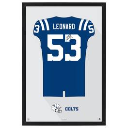 Sporticulture - Shaquille Leonard Indianapolis Colts Home Jersey Framed Art Print - Blue