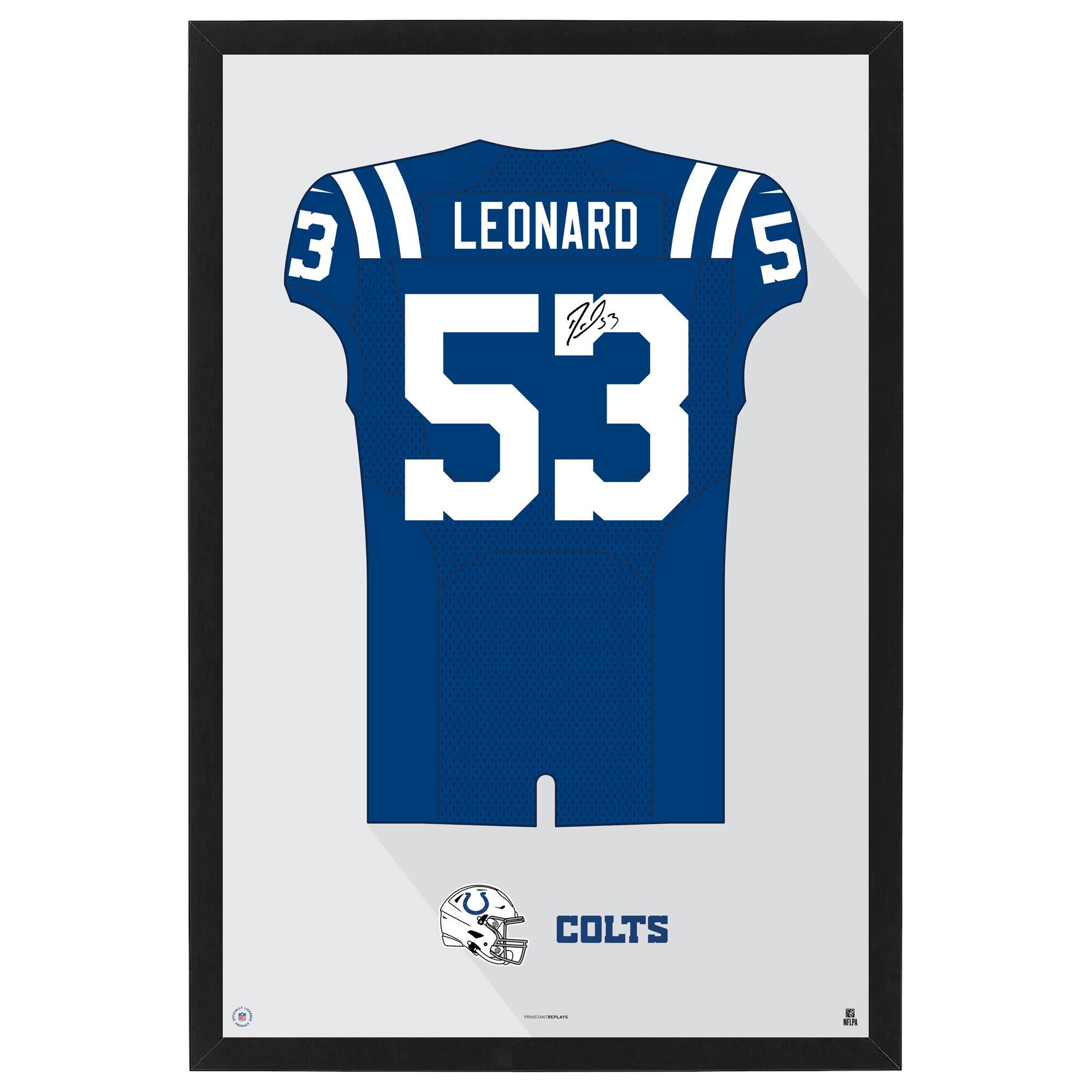 Shaquille Leonard Indianapolis Colts Home Jersey Framed Art Print
