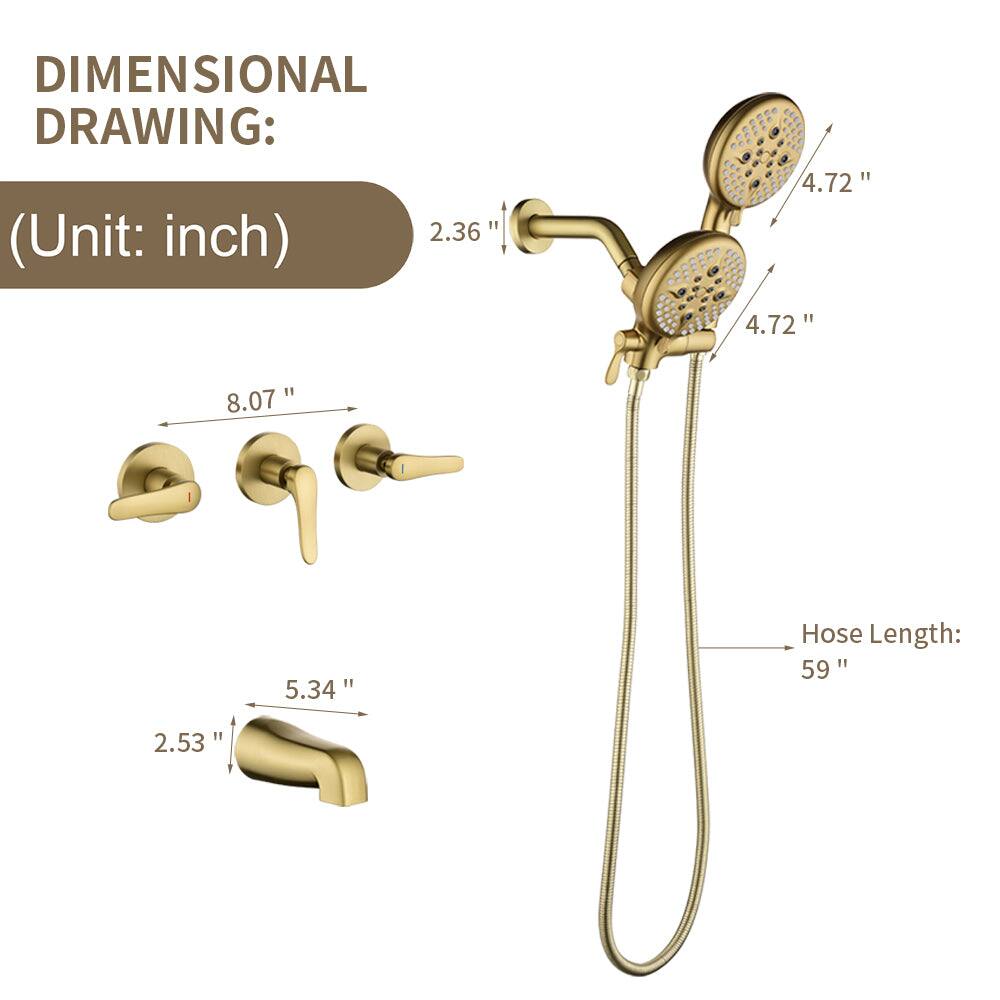 DIMENSIONAL DRAWING:  
(Unit: inch)  

- 2.36"  
- 4.72"  
- 4.72"  
- 8.07"  
- 5.34"  
- 2.53"  
- Hose Length: 59"