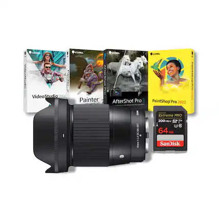 COREL
VideoStudio 2020
Painter Essentials 7
AfterShot Pro 3
PaintShop Pro 2022
SanDisk Extreme PRO
16mm f/1.4
200 MB/s V30
64 GB
SIGMA