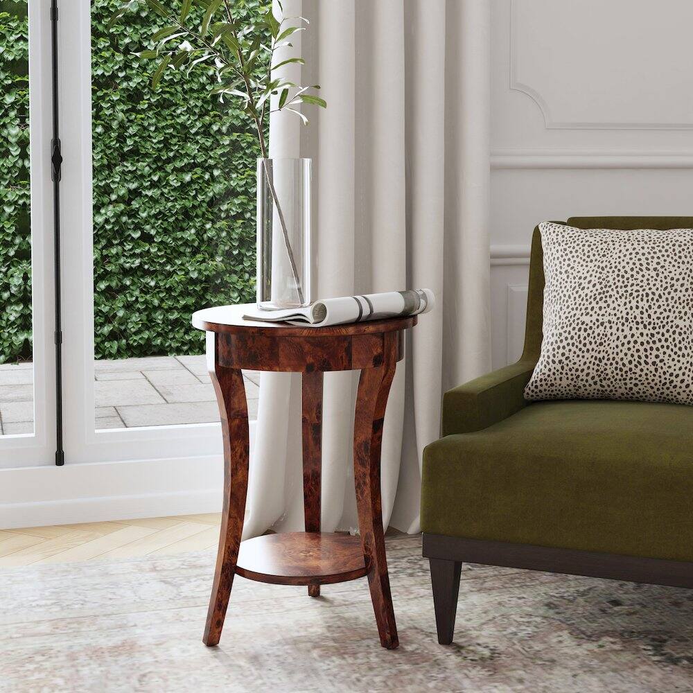 Alt View 4. Butler Specialty - Holdin Round 18"W Side Table - Medium Brown.