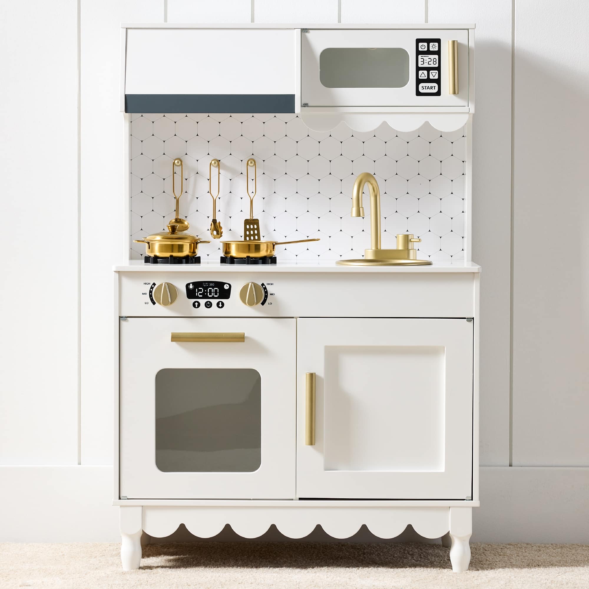 Best Choice Products - Pretend Play Cottage Kitchen Wooden Toy Set for Kids w/ 5 Accessories, Oven - White price history on PriceWatchPro