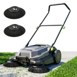 Steelite - 26.8" Width Manual Walk-Behind Hand Push Floor Sweeper with 6.4-Gal Waste Container
