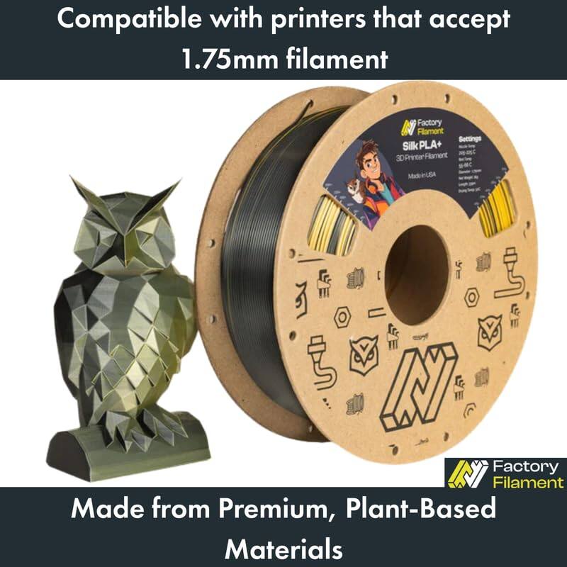 Compatible with printers that accept 1.75mm filament

Made from Premium, Plant-Based Materials