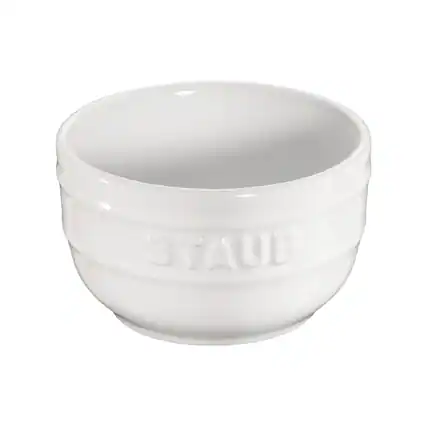 Front. Staub - Staub Ceramic 2-pc Prep Bowl Set - White - White.