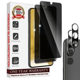 Entronix - Privacy Screen Protector and Camera Lens Protector for Galaxy S24 Plus - Ultimate 4-Piece Protection - Transparent