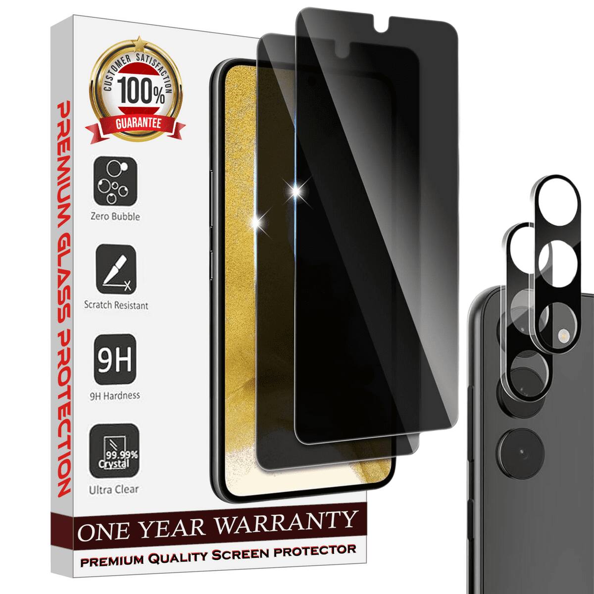 CUSTOMER 100% SATISFACTION GUARANTEE

PREMIUM GLASS PROTECTION

- Zero Bubble
- Scratch Resistant
- 9H Hardness
- 99.99% Crystal
- Ultra Clear

ONE YEAR WARRANTY

PREMIUM QUALITY SCREEN PROTECTOR