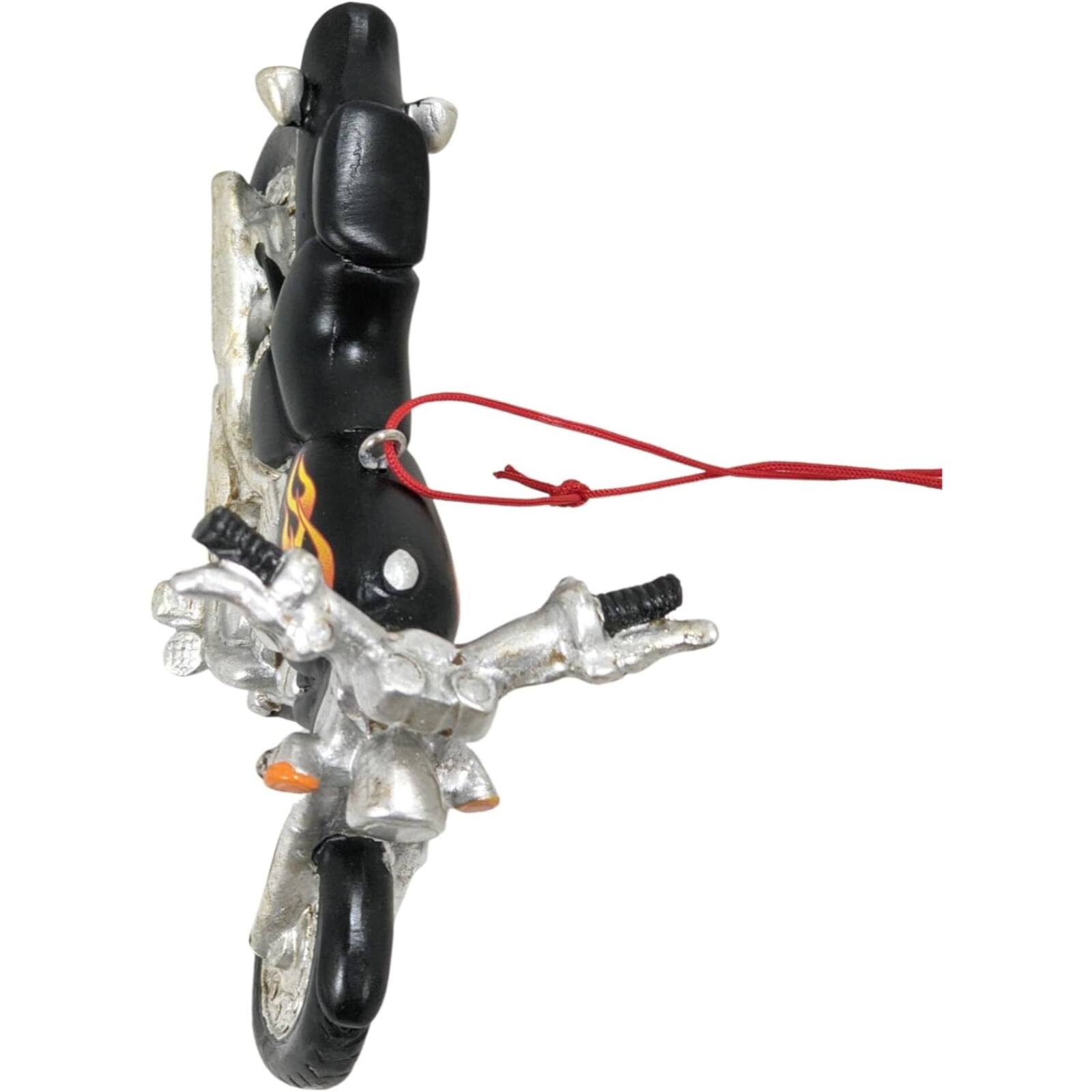 Alt View 1. Ganz - Black Motorcycle With Flames Resin Hanging Christmas Ornament 5 inch - Black.
