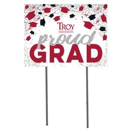 Jardine - Troy University Trojans 18" x 24" Proud Grad Yard Sign - White
