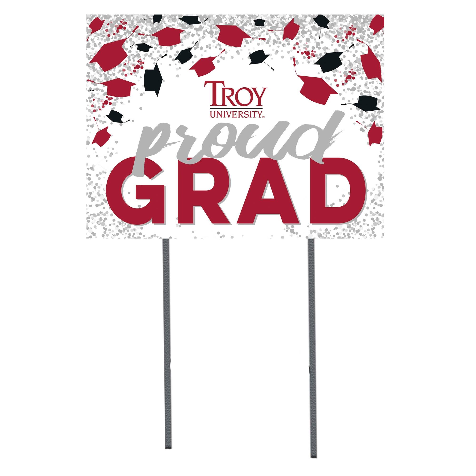 Troy University Trojans 18" x 24" Proud Grad Yard Sign