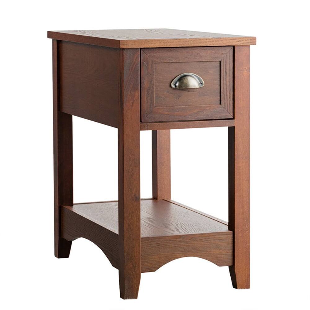 Front. Kadyn - Nightstand,Coffee Side Table,Contemporary Chair Side End Table Compact Table with Drawer Nightstand-Natural - Brown.