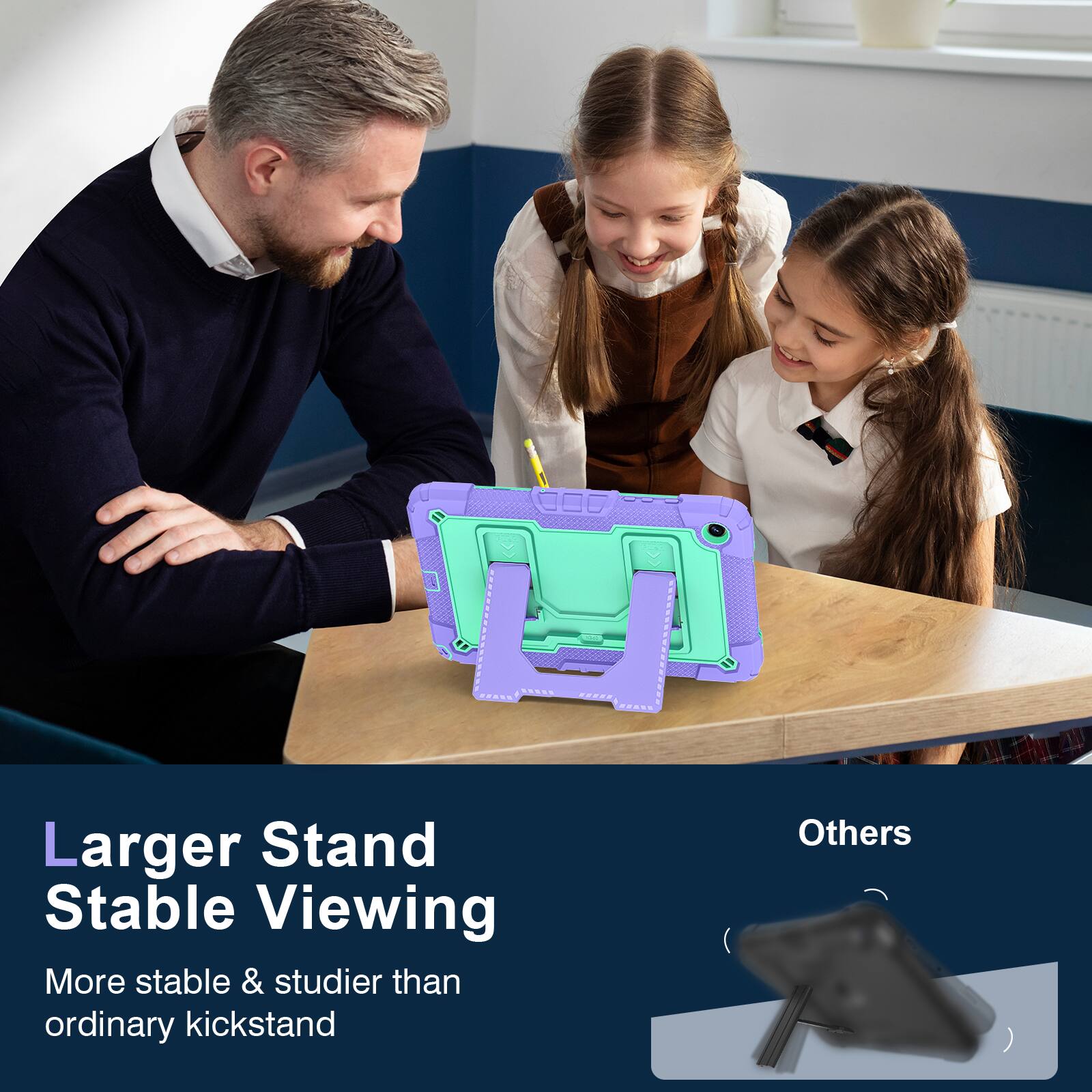 Larger Stand  
Stable Viewing  

More stable & sturdier than ordinary kickstand  

Others