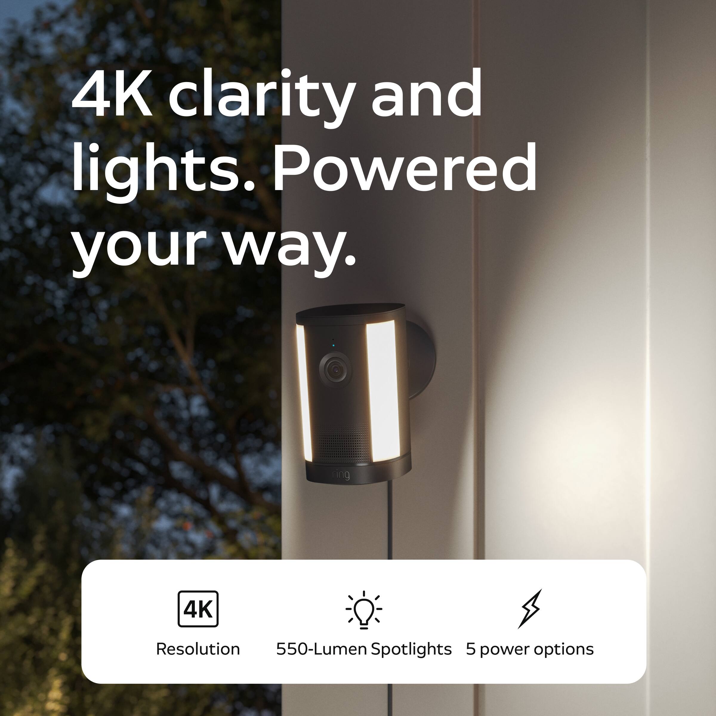 Ring Spotlight Cam Retinal 4K Plus, Plug In — Easy DIY install, Motion ...