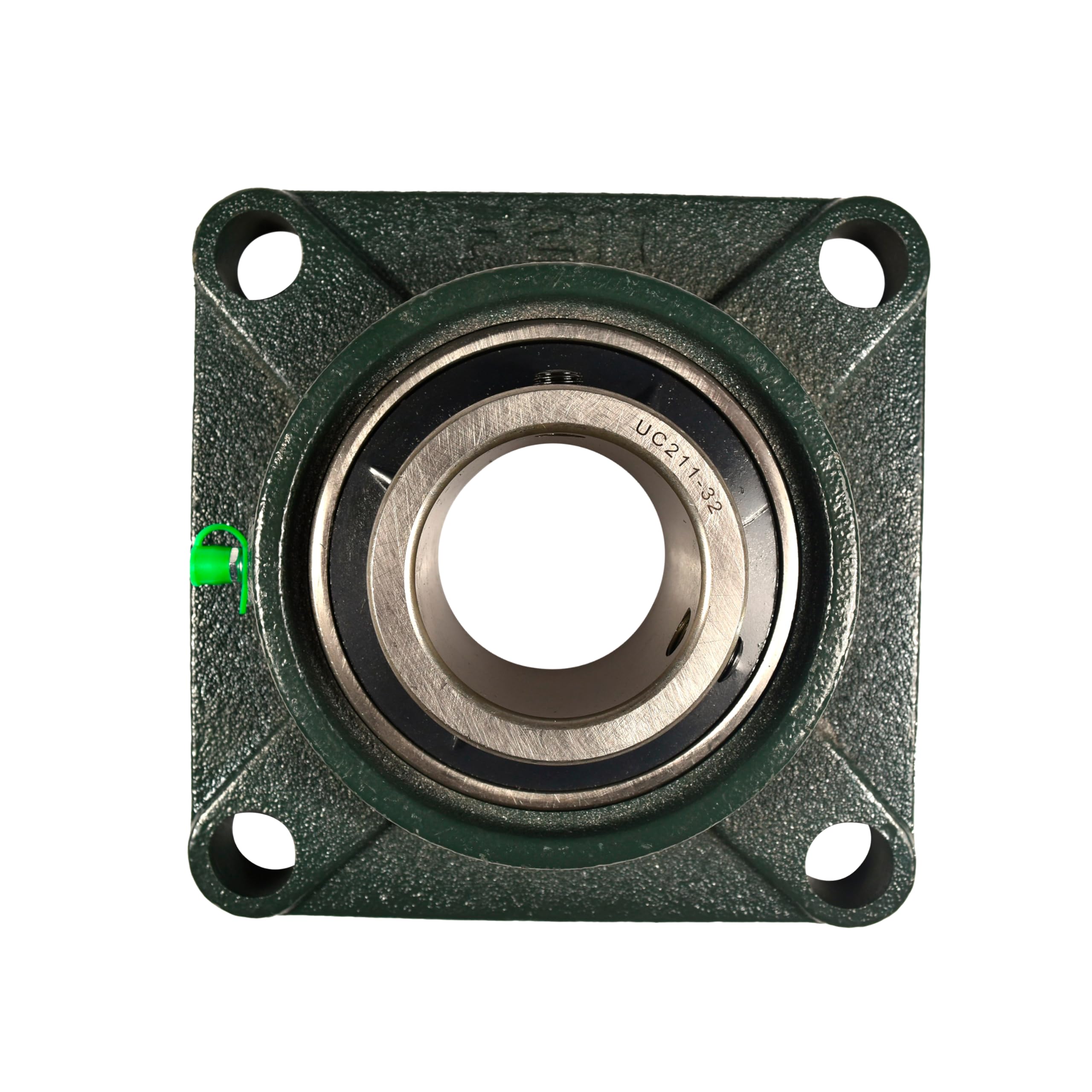 Front. HQRP - UCF211-32 Pillow Block Bearing 2 Pack, 2 in Bore, 4 Bolt Flange, Self Aligning Cast Iron.