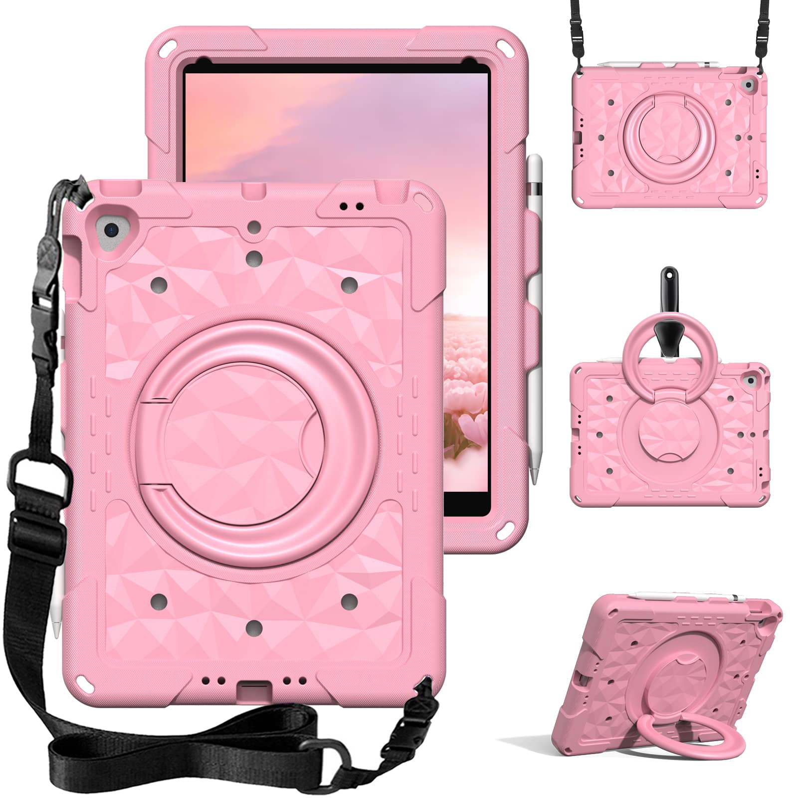 UUCOVER - Kids Case for iPad 9th/8th/7th Generation 10.2 inch Shockproof EVA Handle Stand Cover with Shoulder Strap - Pink price history on PriceWatchPro