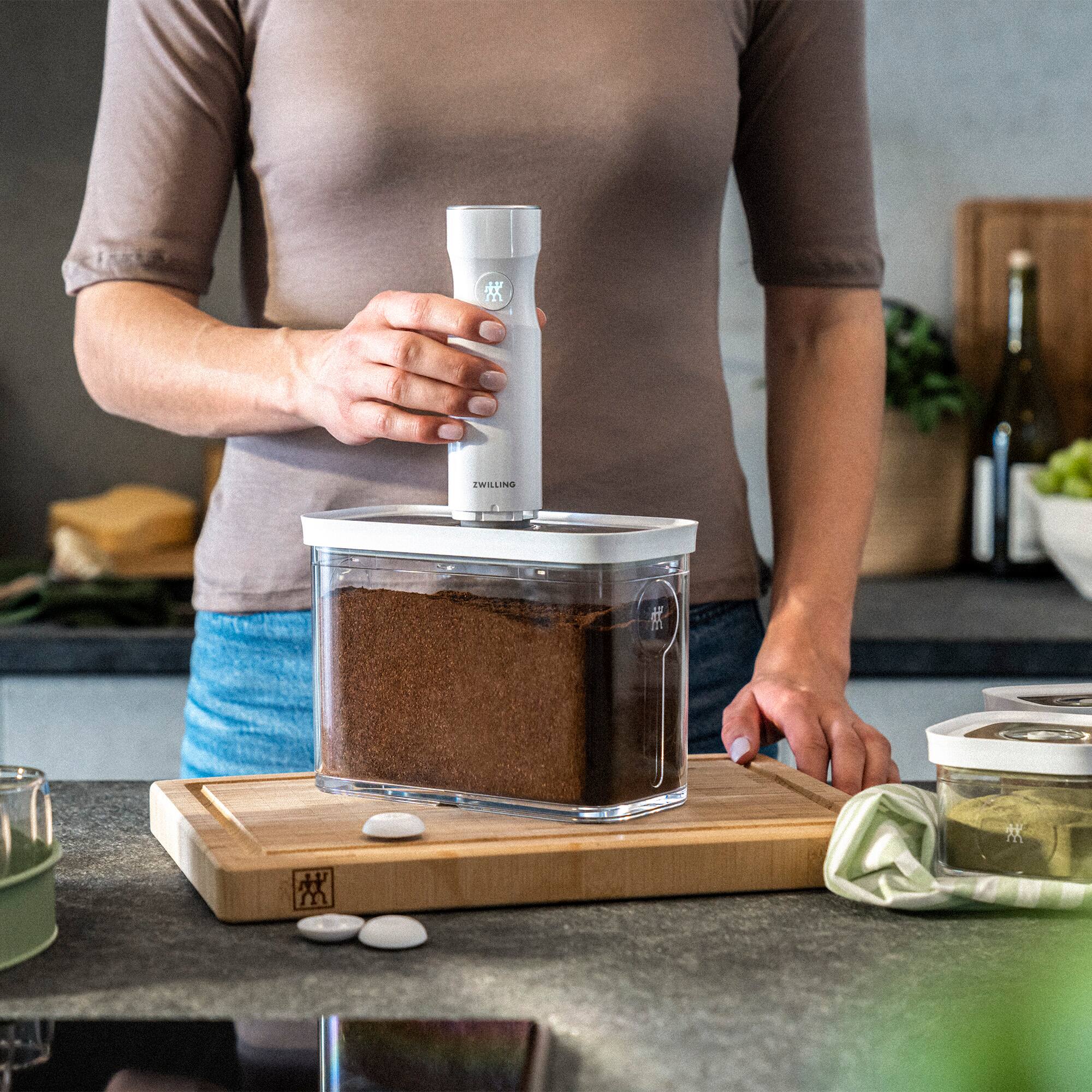 Alt View 2. ZWILLING - ZWILLING Fresh & Save Cube Box Starter Set, 5-pc, Plastic, Airtight Dry Food Container, Medium Cube Set with Pump - Clear.