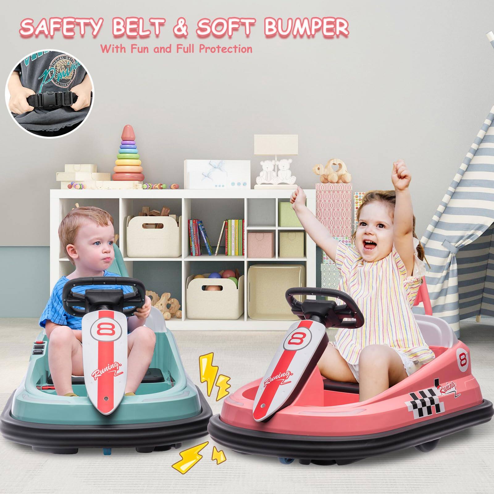 SAFETY BELT & SOFT BUMPER  
With Fun and Full Protection  

8  
Running  

8  
Running  

8  
Running