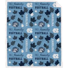 Pegasus - North Carolina Tar Heels 60" x 70" Fall, Family & Football Flannel Fleece Sherpa Blanket - Multicolor