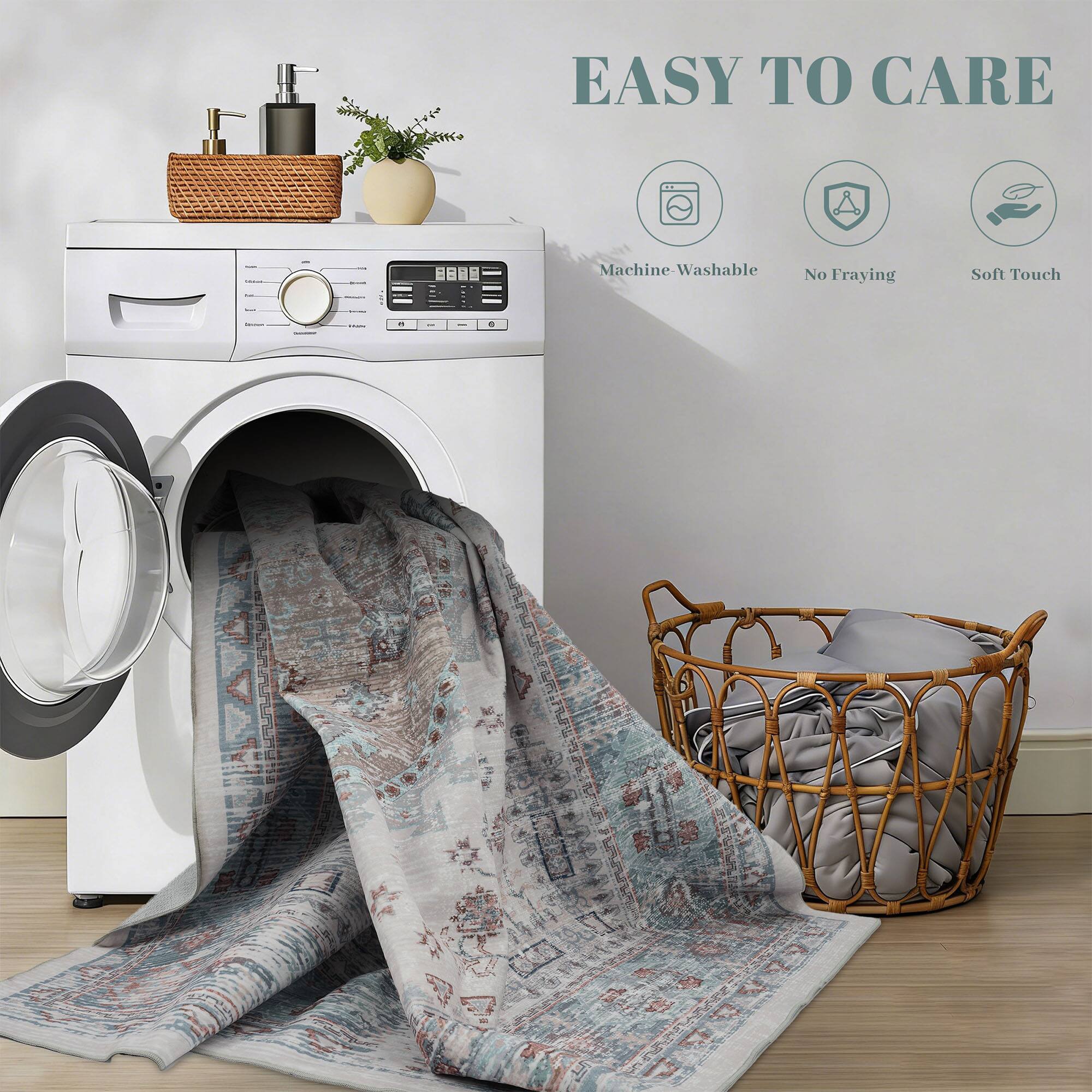 EASY TO CARE  
Machine Washable  
No Fraying  
Soft Touch