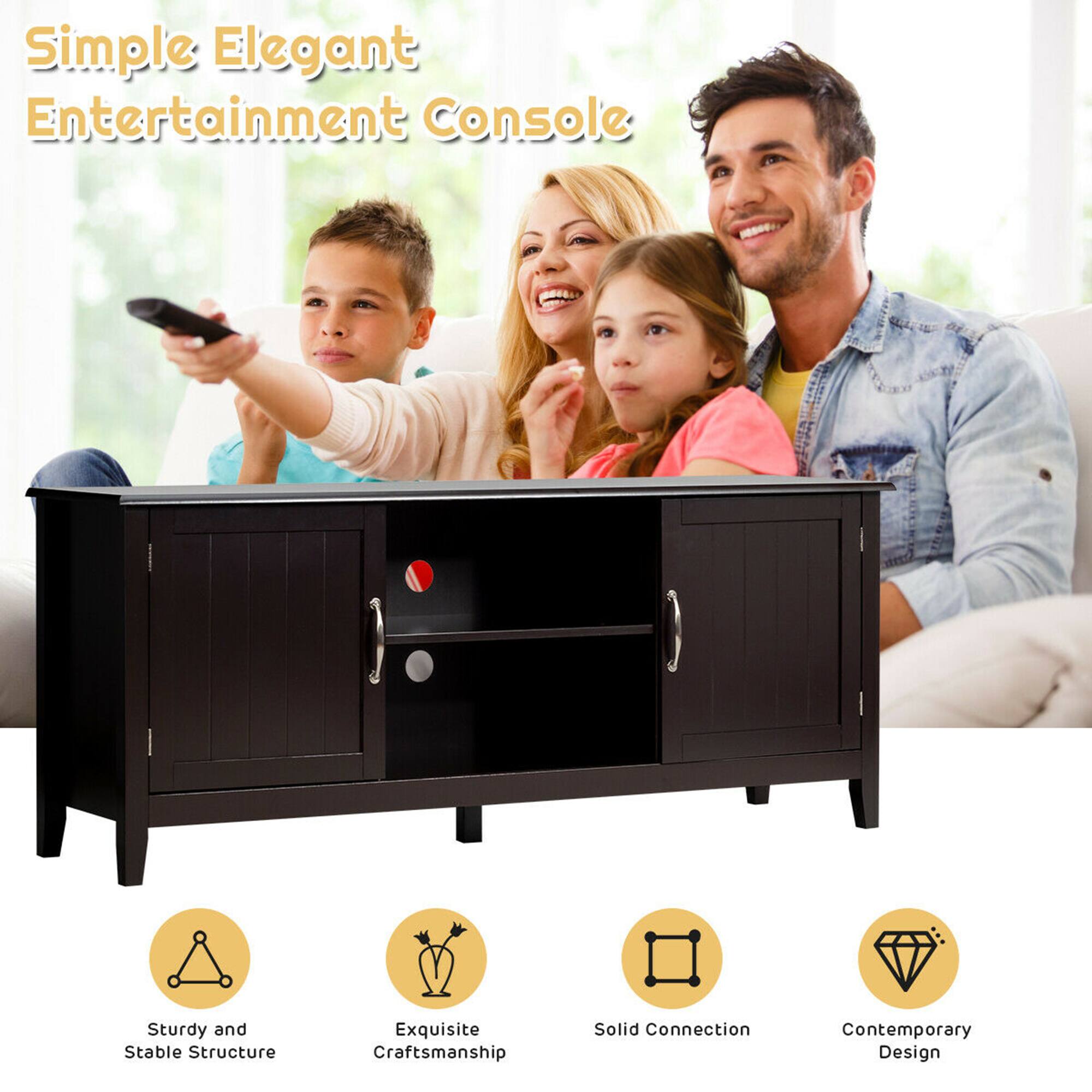 Simple Elegant Entertainment Console: Sturdy and Stable Structure, Exquisite Craftsmanship, Solid Connection, Contemporary Design.