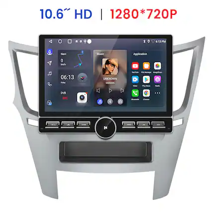 10.6" HD | 1280*720P
Navi 0 km/h
06:13 Friday
Music Application
YouTube File Manager ImageScan Video Play Store Radio Bluetooth Chrome
DVR REC