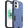 Front. OtterBox - Artist Edition MagSafe Commuter Series Case for iPhone 17 - Blue Polka Dots.