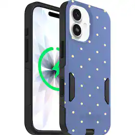 OtterBox - Artist Edition MagSafe Commuter Series Case for iPhone 17 - Blue Polka Dots