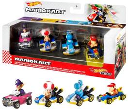 Mattel - Hot Wheels Mario Kart Die-Cast 4-Pack #4 (Nintendo) - COLLECTIBLES - Multicolor