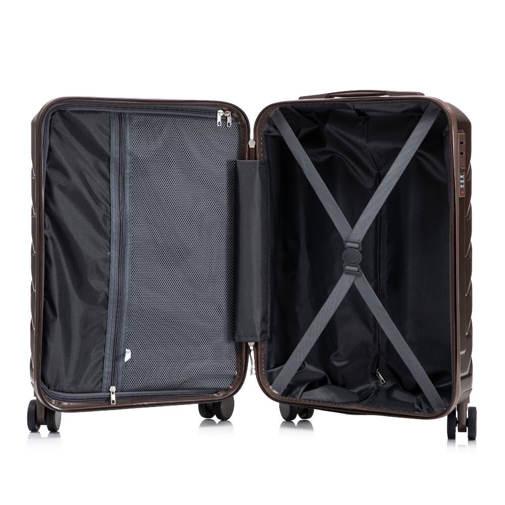 Alt View 8. Ropilly - Ropilly 2 Piece Luggage Set Hard Case Luggage with 14 Inch Cosmetic Case Brown - Brown.