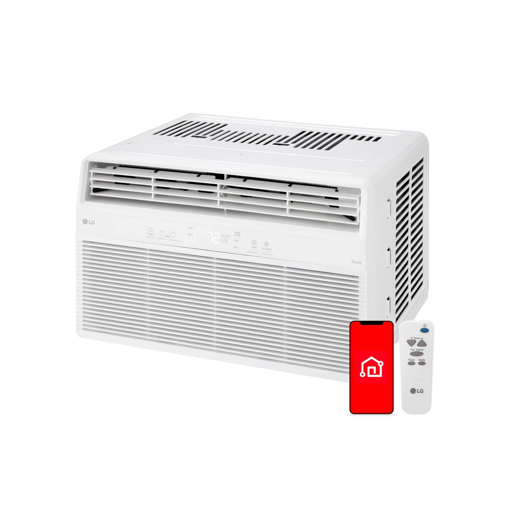 Angle. LG - 350 Sq. Ft. 8,000 BTU Smart Window Air Conditioner - White.
