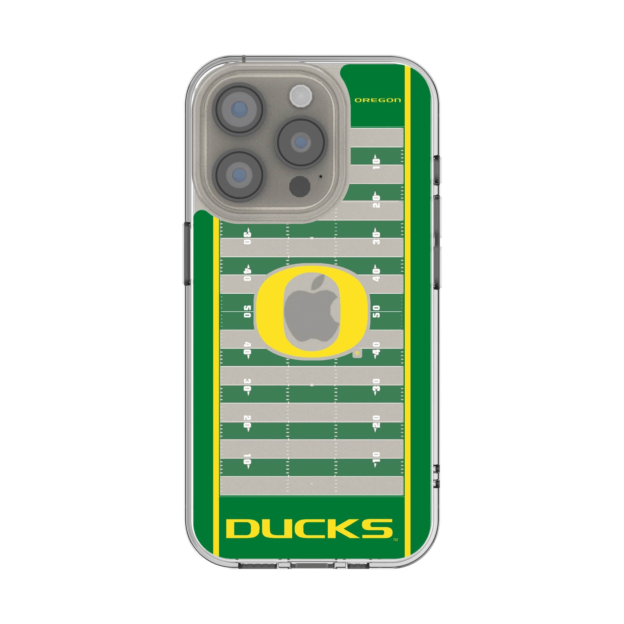 Keyscaper - NCAA - Oregon Ducks iPhone Clear Football Field Design Case - 13 Pro Max - Multicolor