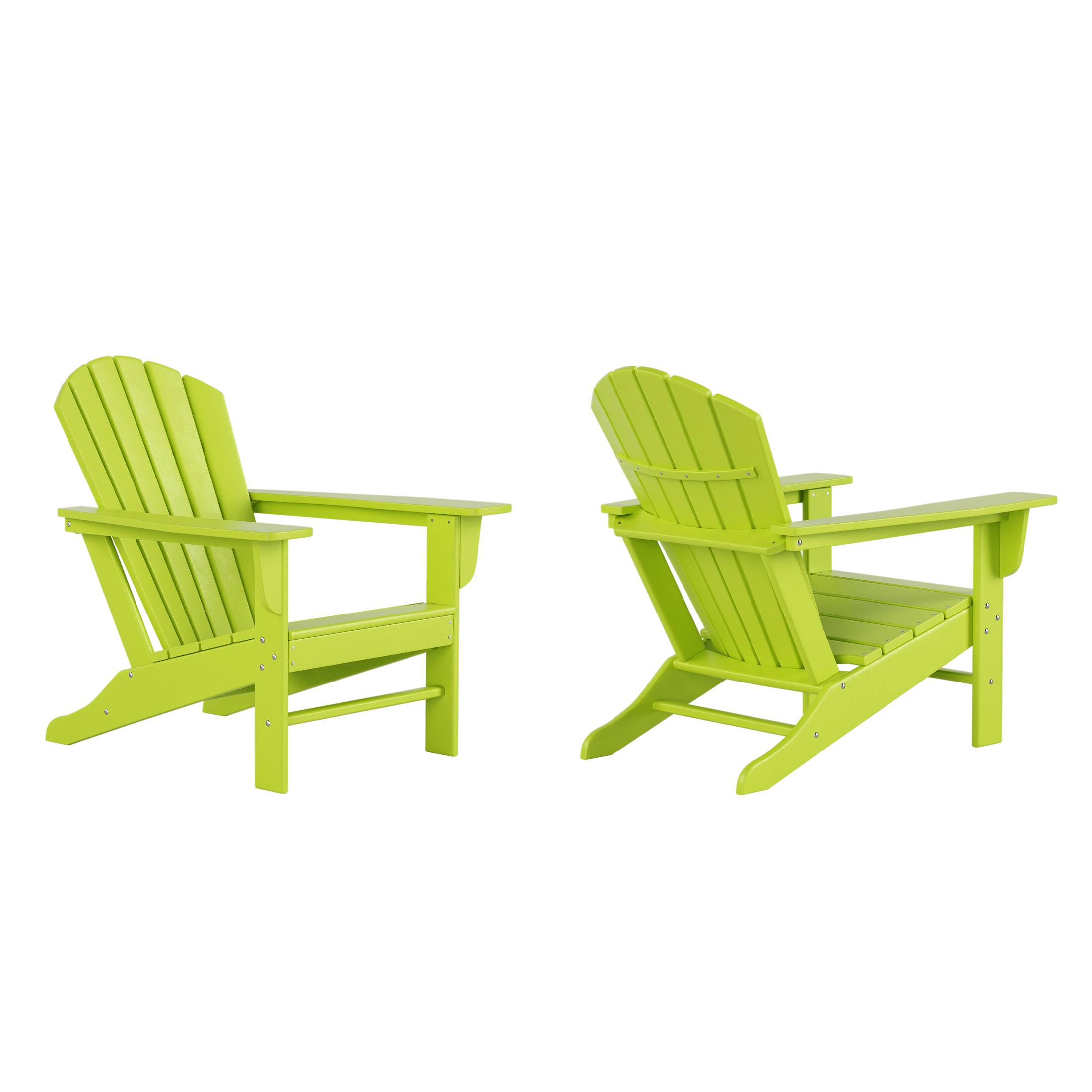 Front. WestinTrends - WestinTrends Dylan Outdoor Adirondack Chair (Set of 2) - Lime.