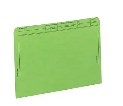 Front. Medical Arts Press - Medical Arts Press® File Pocket, Letter Size, Green, 50/Box (59547GN) - Green.