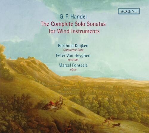 G. F. Handel  
The Complete Solo Sonatas for Wind Instruments  

Barthold Kuijken  
transverse flute  
Peter Van Heyghen  
recorder  
Marcel Ponseele  
oboe  

ACCENT