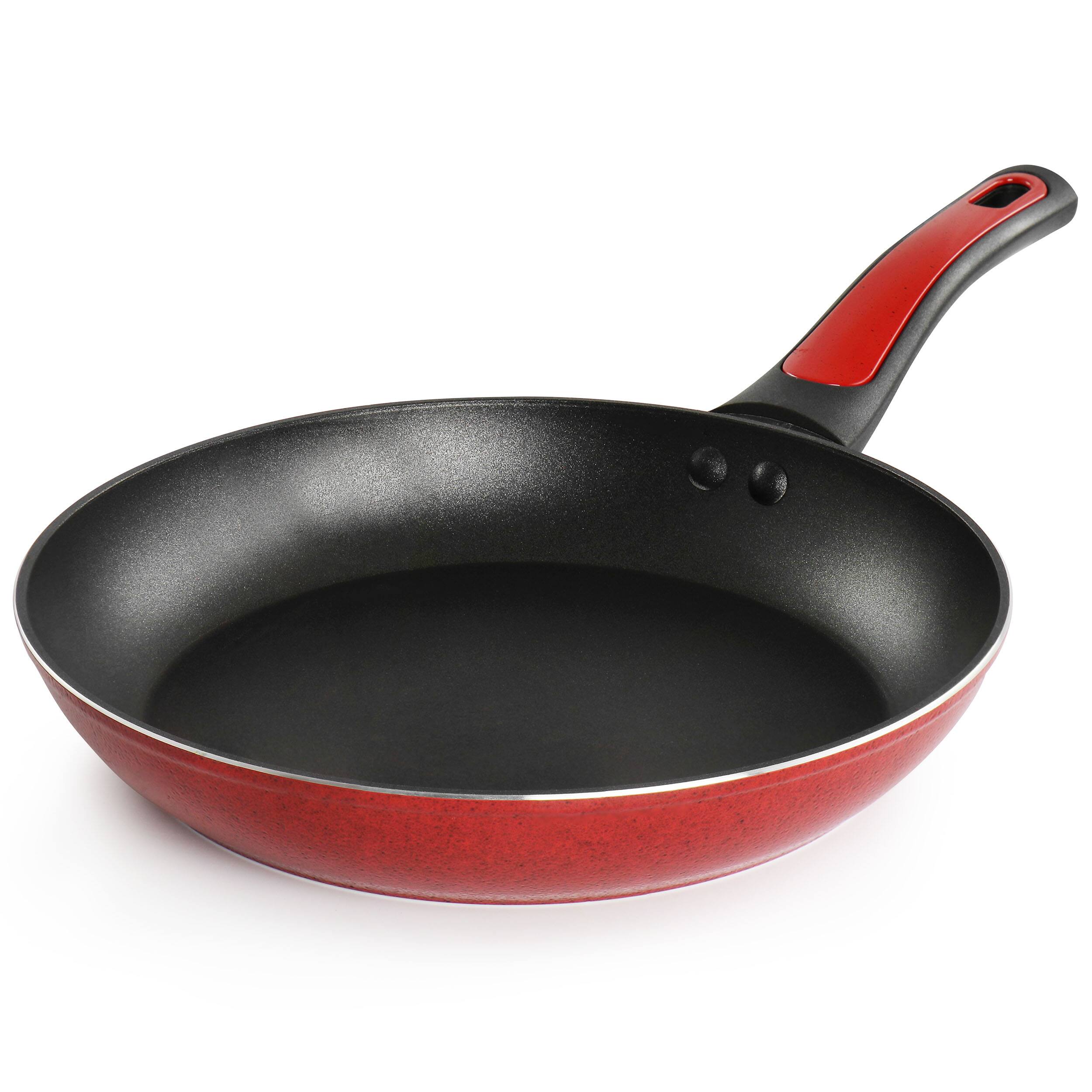 Alt View 3. Gibson - Oster Claybon 7 Piece Non Stick Aluminum Cookware Set in Red - Red.