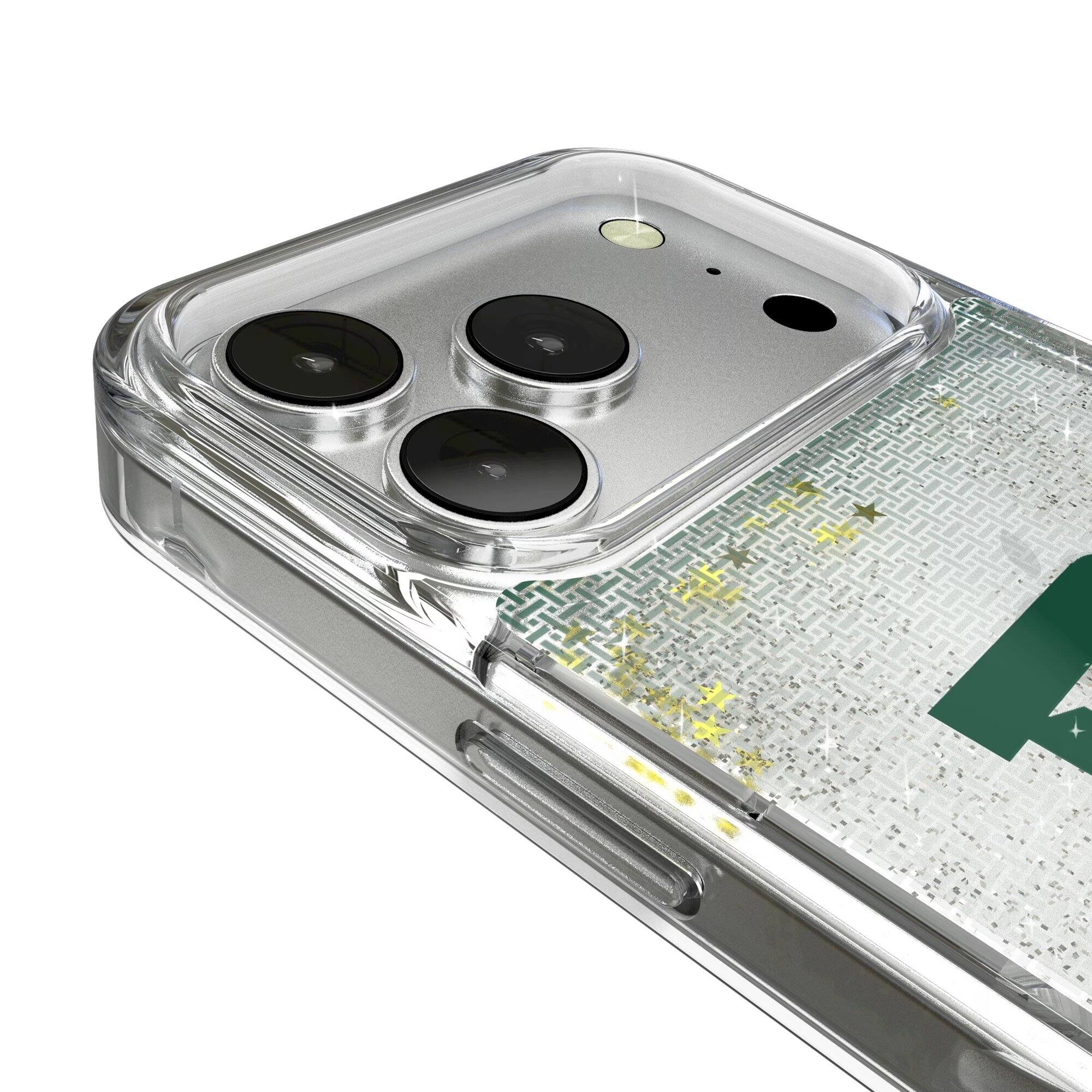 Alt View 2. Keyscaper - Baylor Bears Linen Logo iPhone Glitter Case - 16 Pro Max - Multicolor.