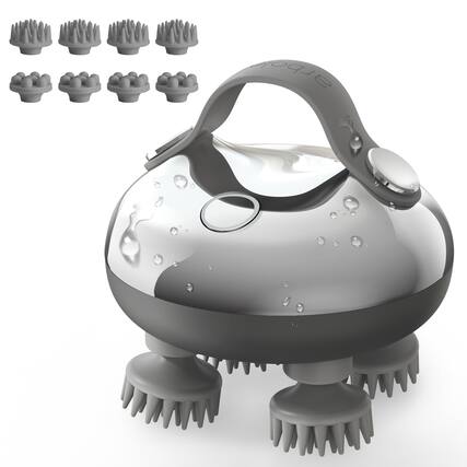 Front. Arboleaf - Arboleaf Electric Scalp Massager, Waterproof Head Massager for Stress Relax, Hair Massage with 8 Removable Claws, Gift - Silver.