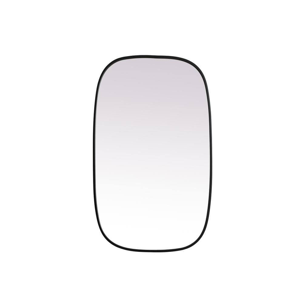 Alt View 7. Elegant Decor - Metal Frame Oval Mirror 24x40 Inch in Black - Black.