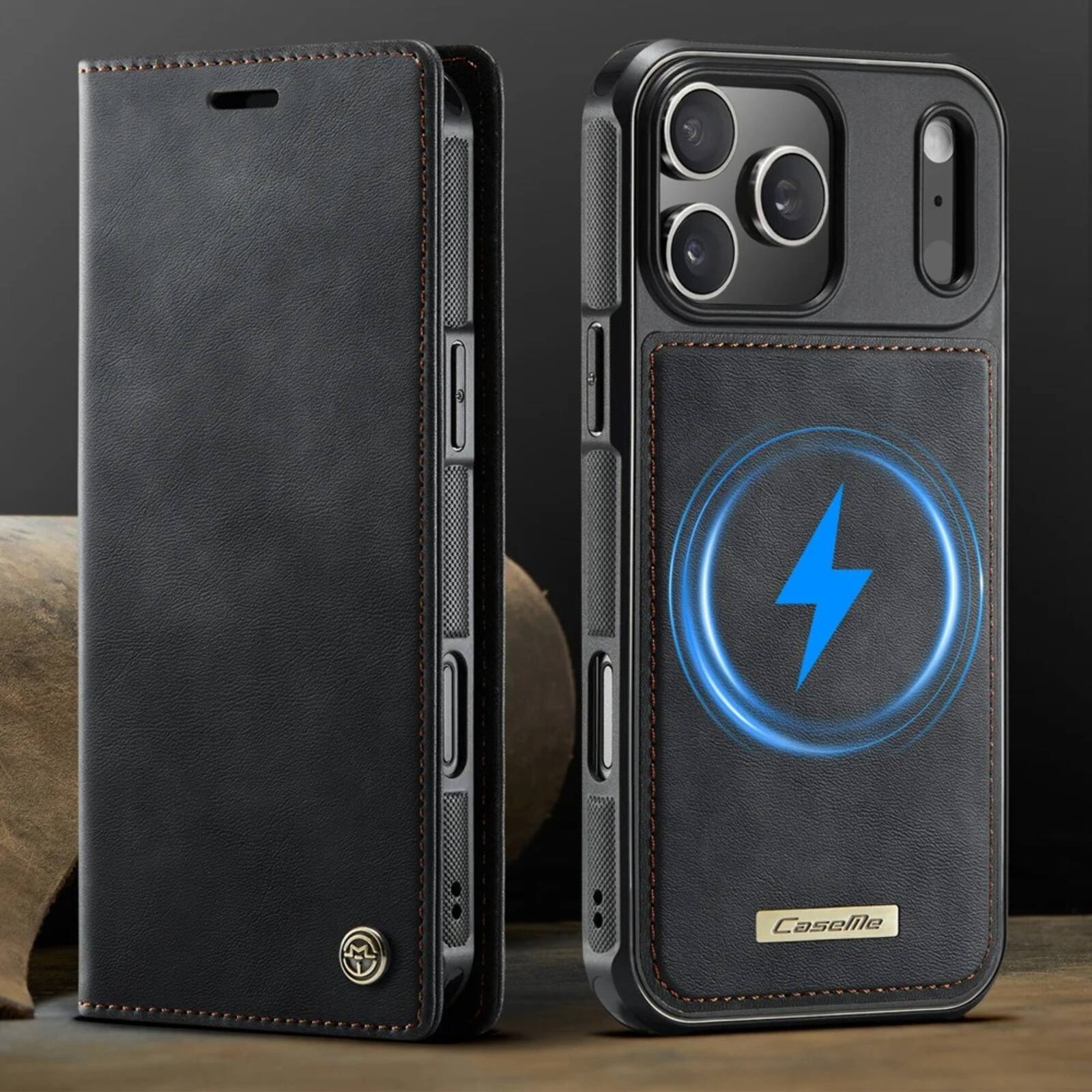 Alt View 6. UUCOVER - Magnetic Detachable Folio Wallet Case for Apple iPhone 17 Pro with RFID Card Slots, Compatible with MagSafe, Stand Cover - Black.