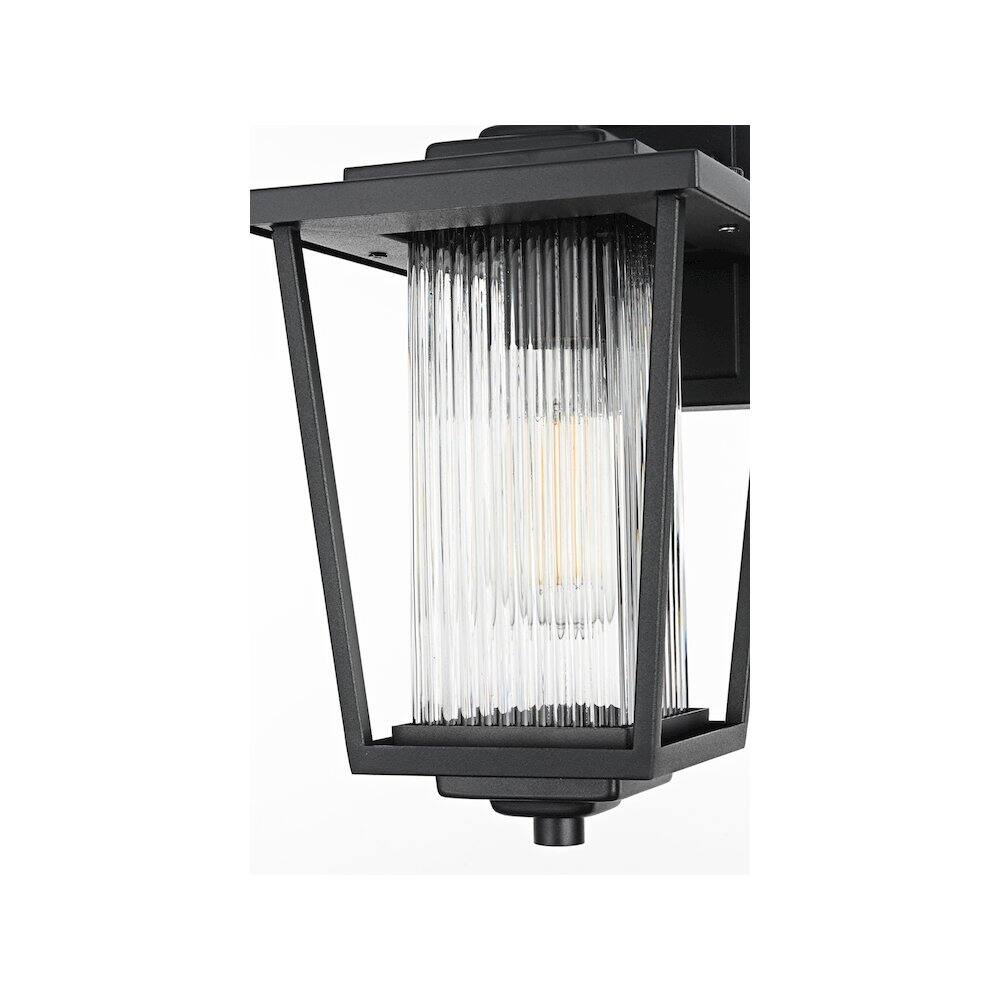Alt View 2. Elegant Lighting - York 7 inch Outdoor Pendant in Black - Black.