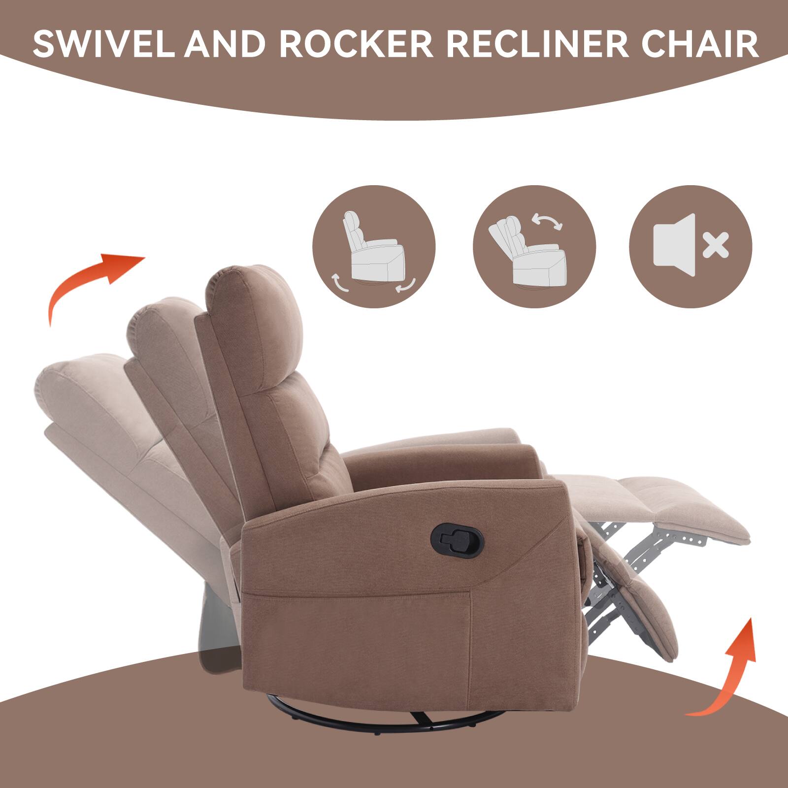 SWIVEL AND ROCKER RECLINER CHAIR