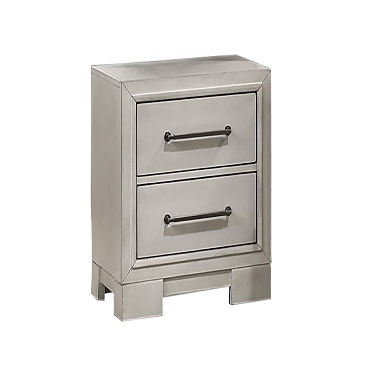 Loheer - Modern Farmhouse Nightstand, Wood Bedside Table, 22-Inch Wide - Antique White