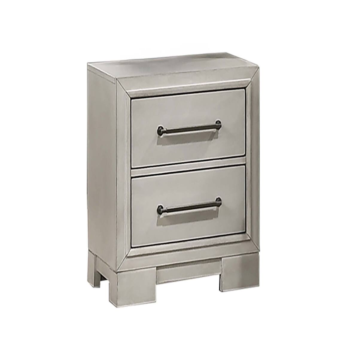Front. Loheer - Loheer Modern Farmhouse Nightstand, Antique White Wood Bedside Table, 22-Inch Wide - Antique White.