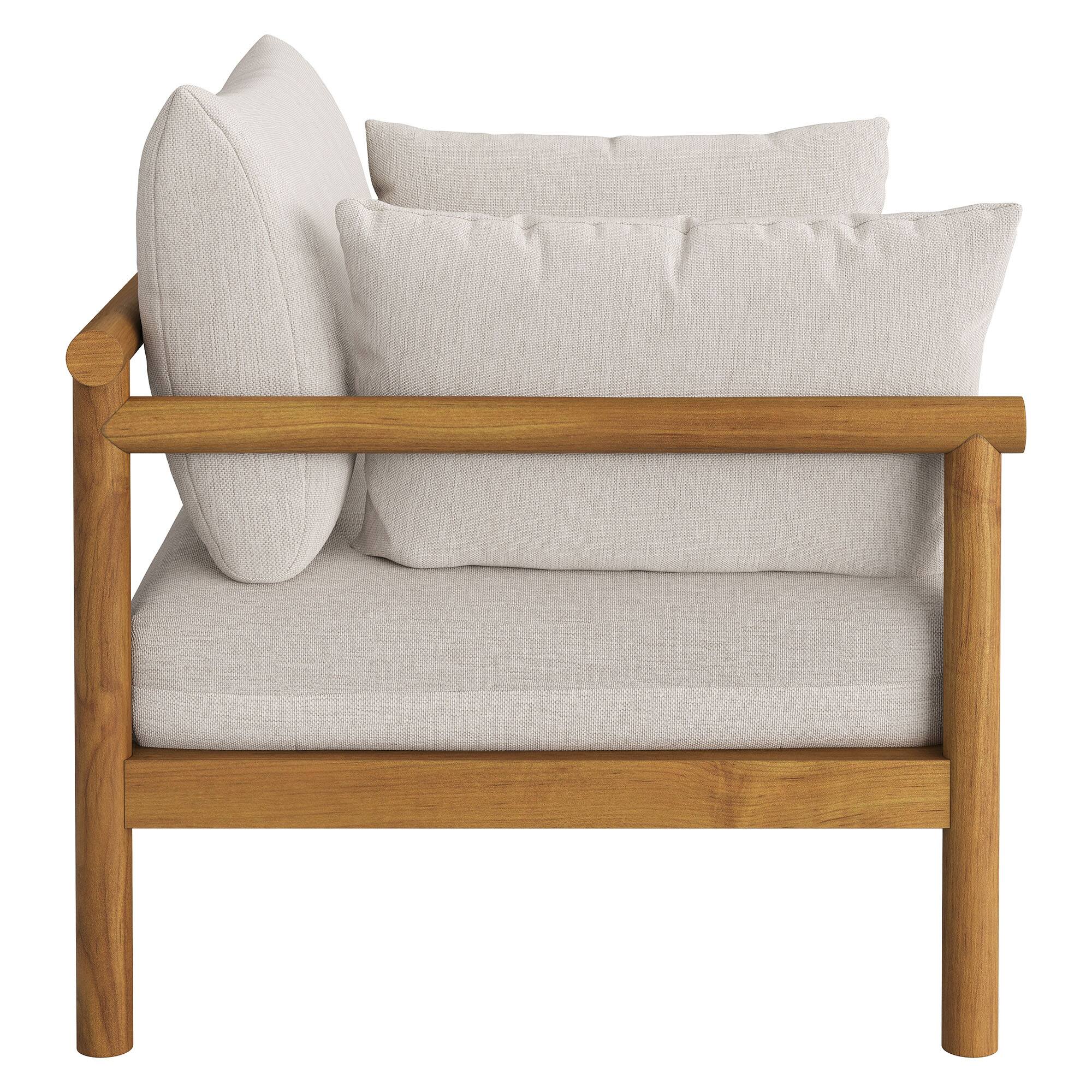 Alt View 2. Modway - Eleni Outdoor Teak Wood Armchair by Modway - Natural Sail.