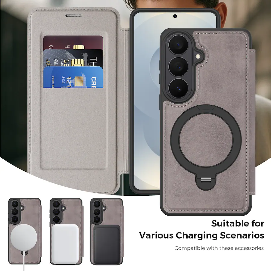 Dteck For Samsung Galaxy A36 5G Shockproof Leather RFID Blocking Card ...