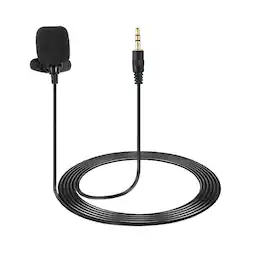Unique Bargains - Lavalier Lapel Microphone 3.5mm Straight Stereo 3-Pole Condenser Mic 1.5m Wired Unidirectional - Black