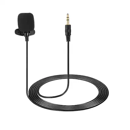 Front. Unique Bargains - Lavalier Lapel Microphone 3.5mm Straight Stereo 3-Pole Condenser Mic 1.5m Wired Unidirectional - Black.