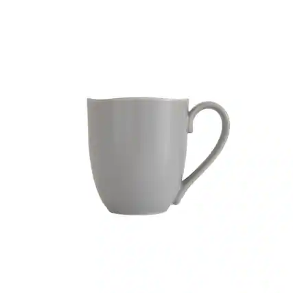 Front. Fortessa - Vitraluxe Dinnerware Heirloom Tapered Mug, 11.5 ounce, Set of 4, Smoke - Smoke.