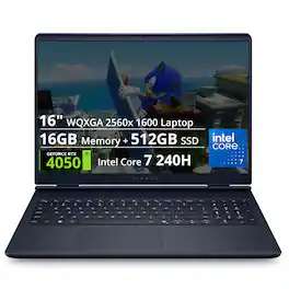 Alienware - 16" 2K Gaming Laptop - Intel Core 7 Series 2 240H 2026 - 16GB Memory - NVIDIA GeForce RTX 4050 6GB - 512GB Storage - Black